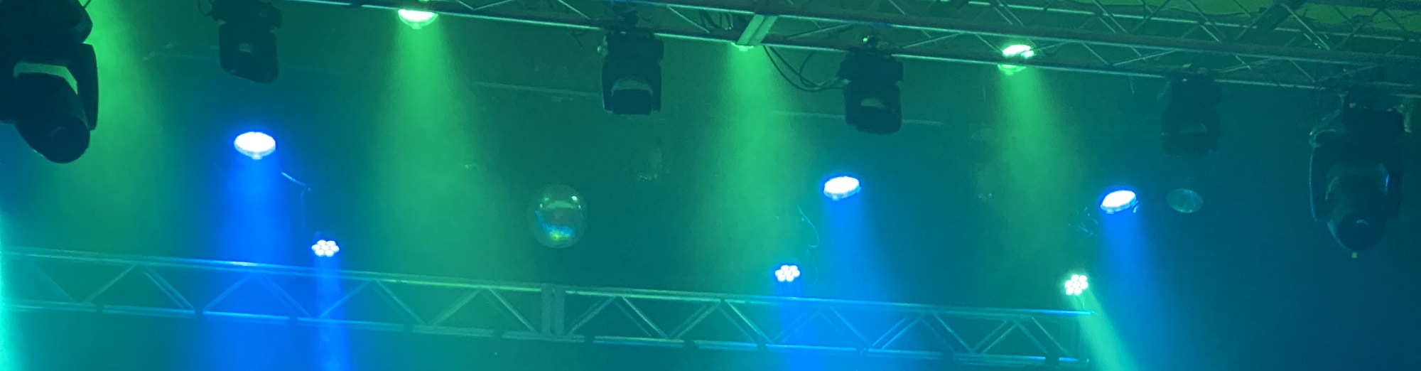 blue and green theater stage lights Knoxville